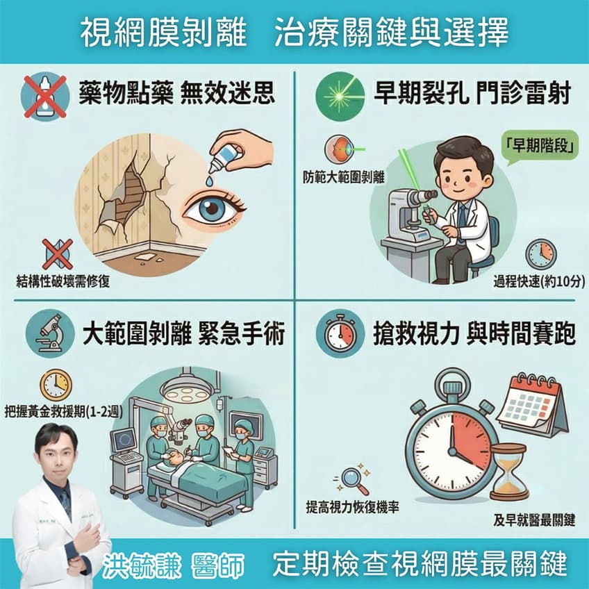 視網膜剝離 治療關鍵與選擇